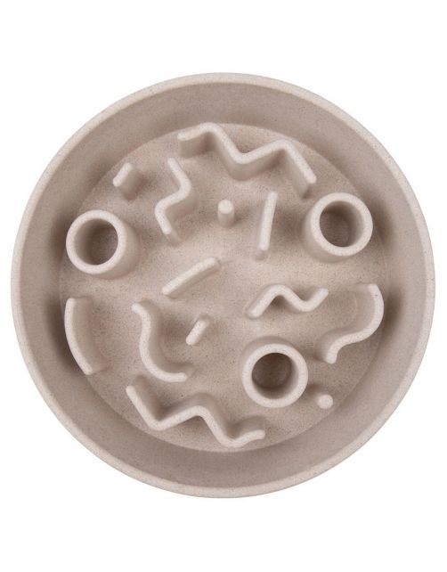 District 70 Bamboo Slowfeeder Beige - Hondenvoerbak