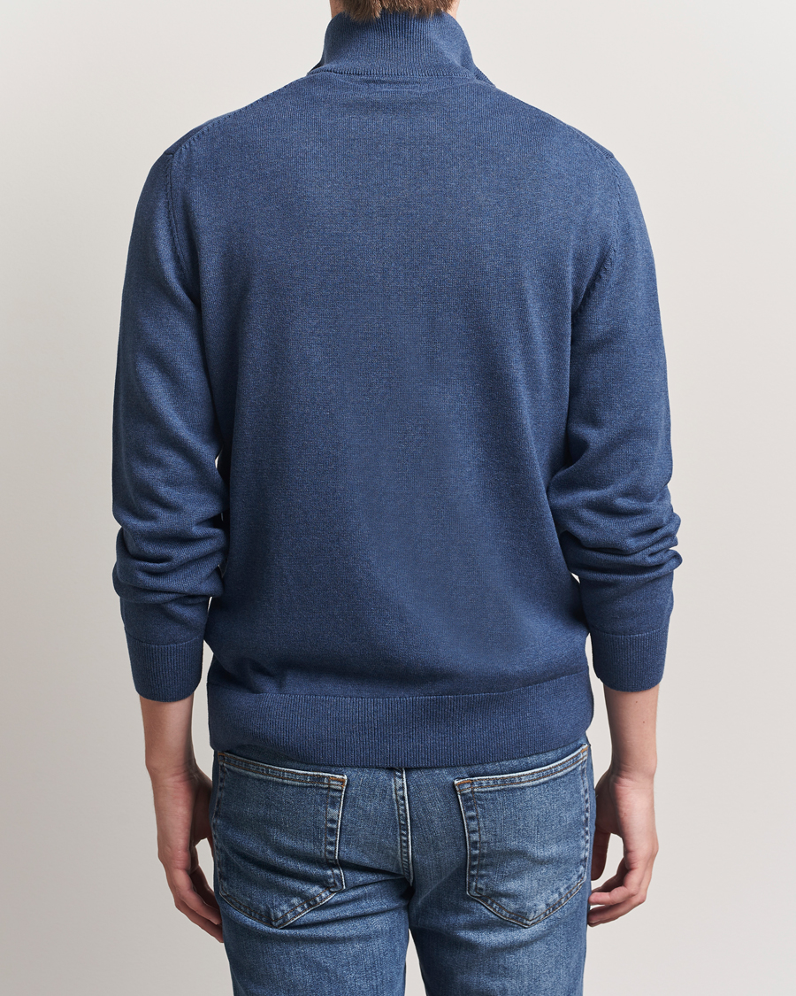 GANT Casual Cotton Full Zip Dark Jeans Blue Melange