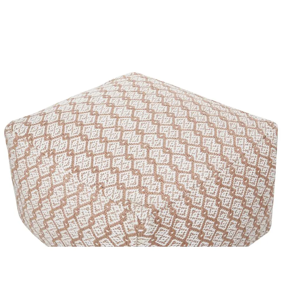 SHORAN - Buitenpoef - Beige/Wit - 50 x 50 x 30 cm - Synthetisch