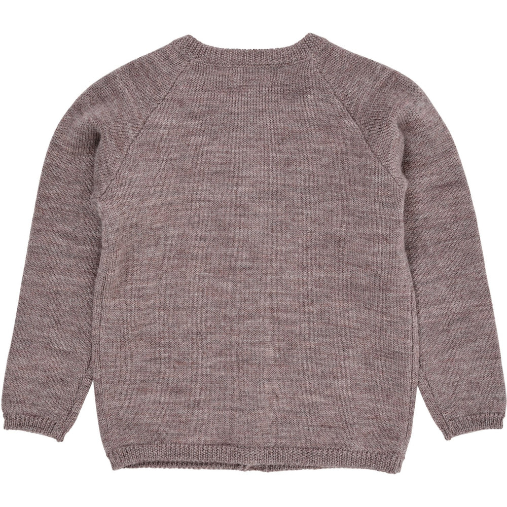 Natural Melange Merino Strikket Cardigan