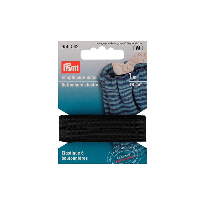 Prym-Knoopsgatenelastiek 1 m / 18 mm