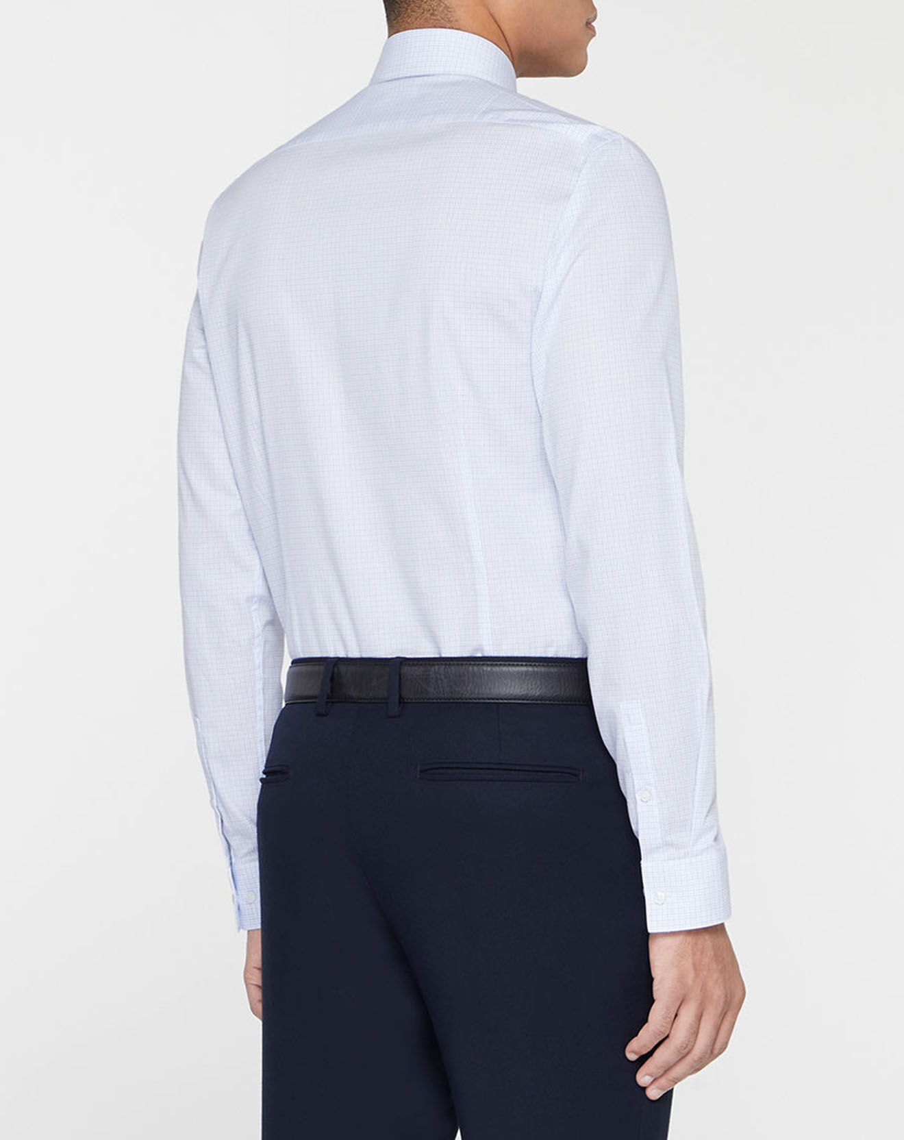 Calvin Klein Chemise slim Stretch imprimée Micro Point blanc/bleu
