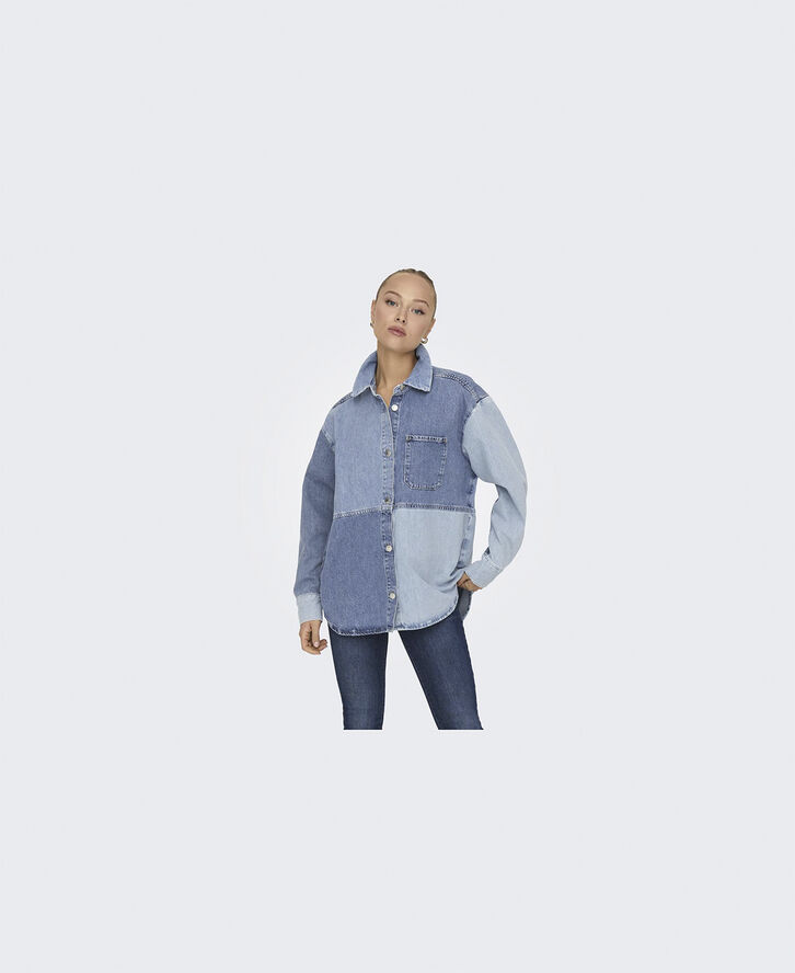 ONLY ONLSANINA LS REWORK OVS DNM SHIRT C Light blue denim