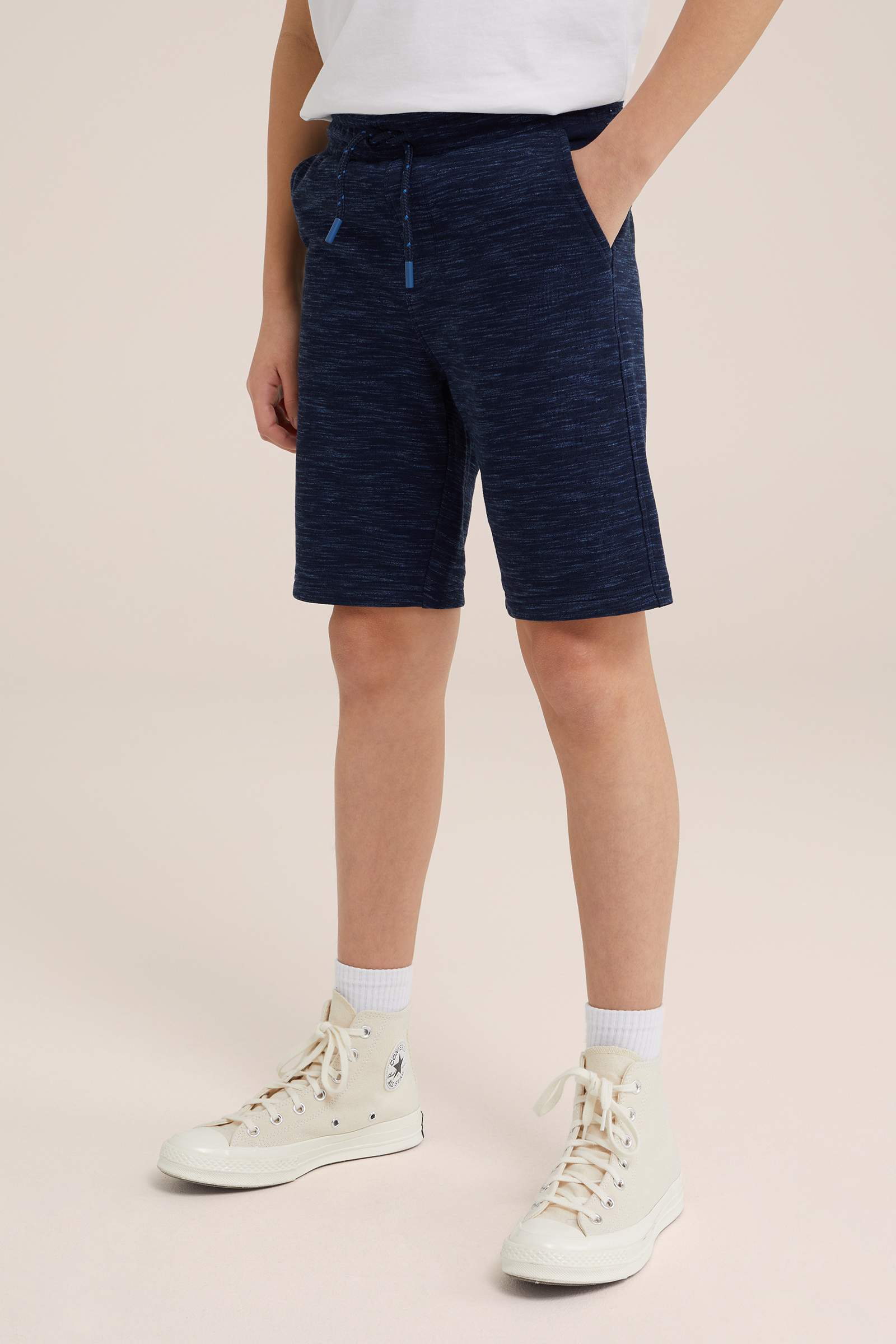Jongens sweatshort met dessin WE Fashion Marineblauw