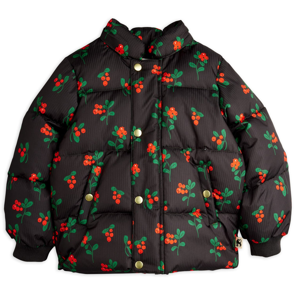Køb Mini Rodini Black Lingonberries AOP Hooded Puffer