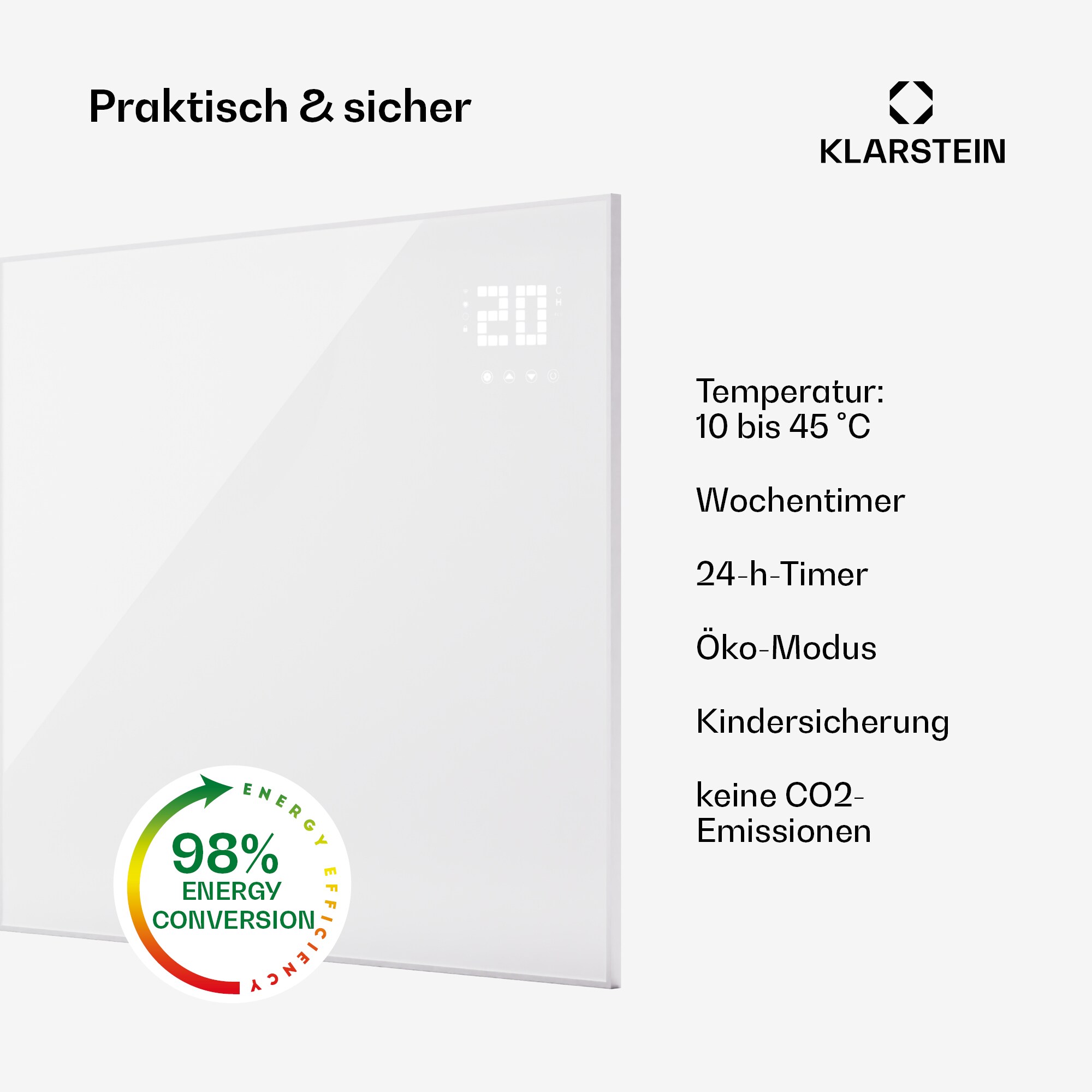 Wonderwall Smart Bornholm Infrarotheizung 125x100cm App 1200W