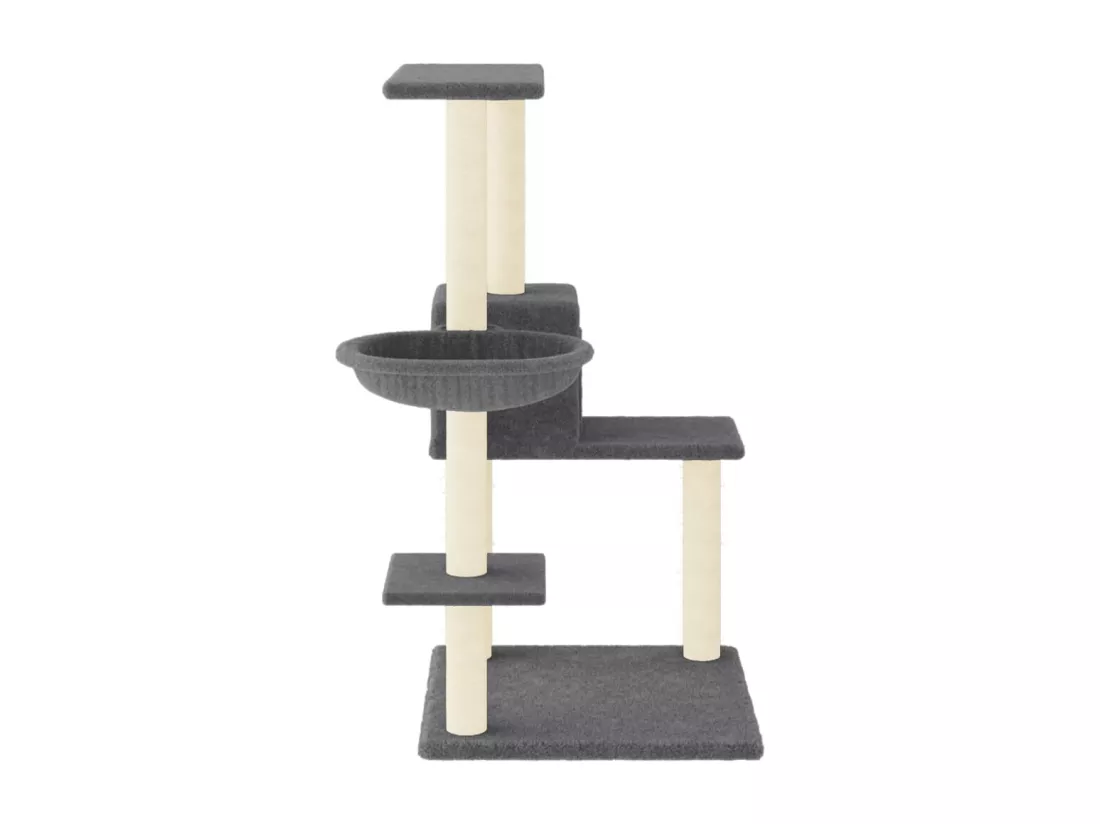 Arbre à chat avec griffoirs en sisal gris foncé 95 cm
