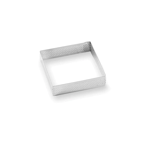 Cadre à tarte perforé en inox carré 8 cm Mathon