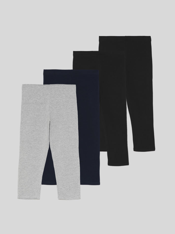 Conjunto de 4 leggings curtas - Cinza Mesclado
