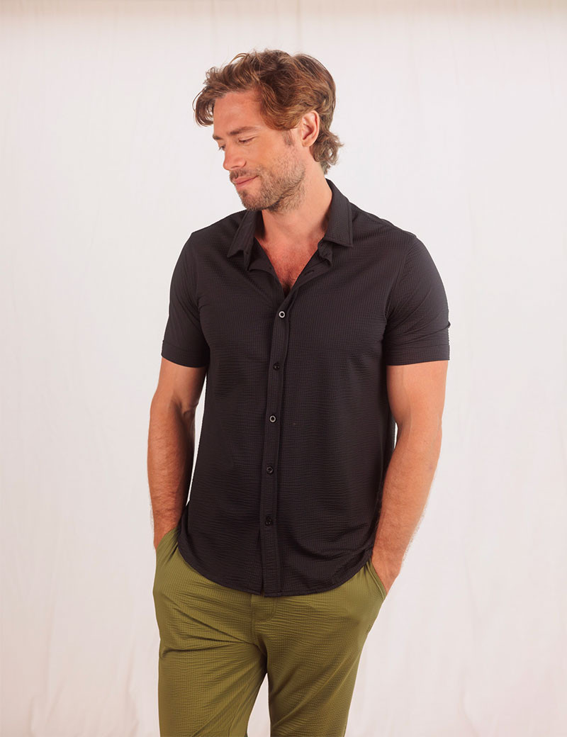 HBT WAFFLE | MARCELLO CHEMISE NOIRE