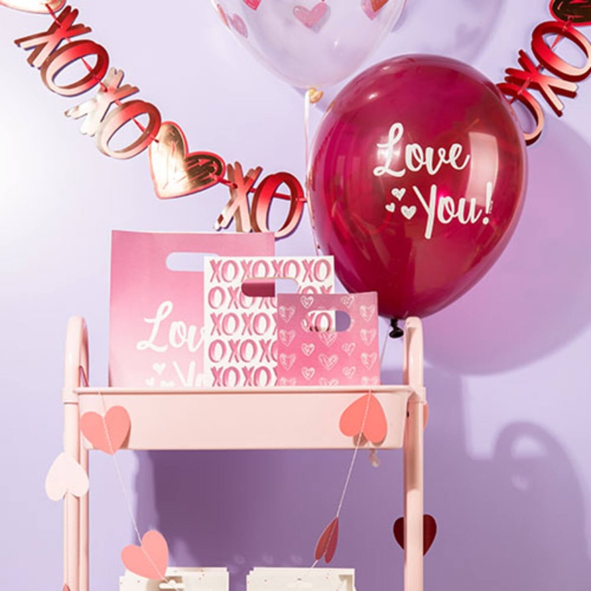 Rood Roze Ballonnen Love You! 33cm 6st