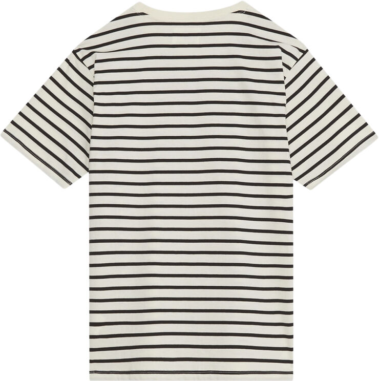 Wood Wood Ace badge T-shirt Off-white/black stripes