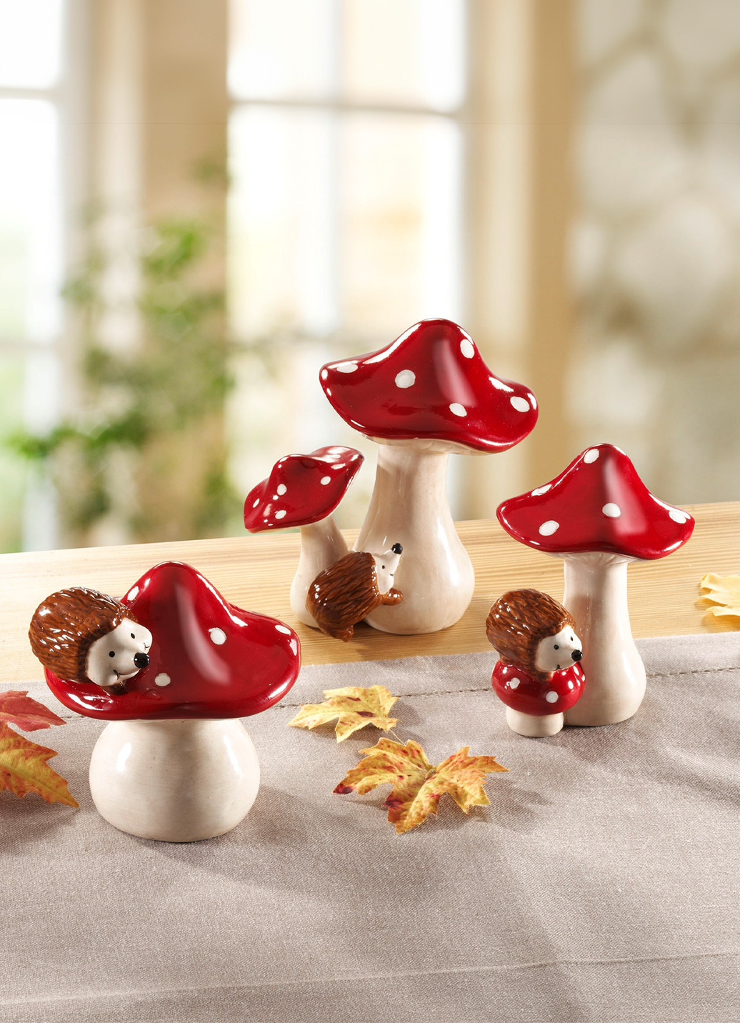 Pilze mit Igel 3er-Set