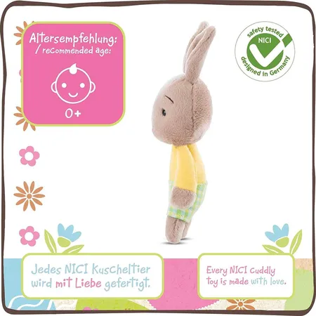 NICI Schlenker Hase Happy Bunnie braun, 15 cm