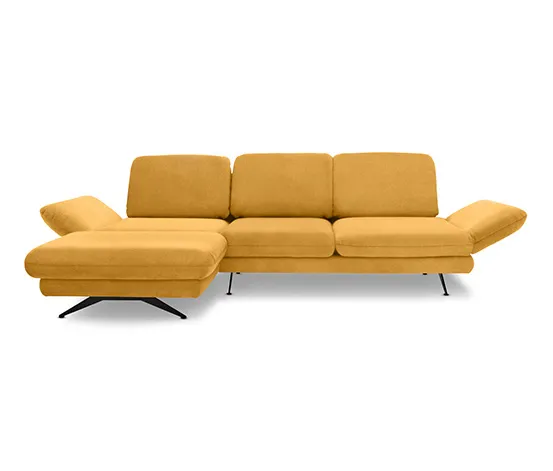 DOMO collection Ecksofa »Saletto« mit Drehsitz, links, Kurkuma