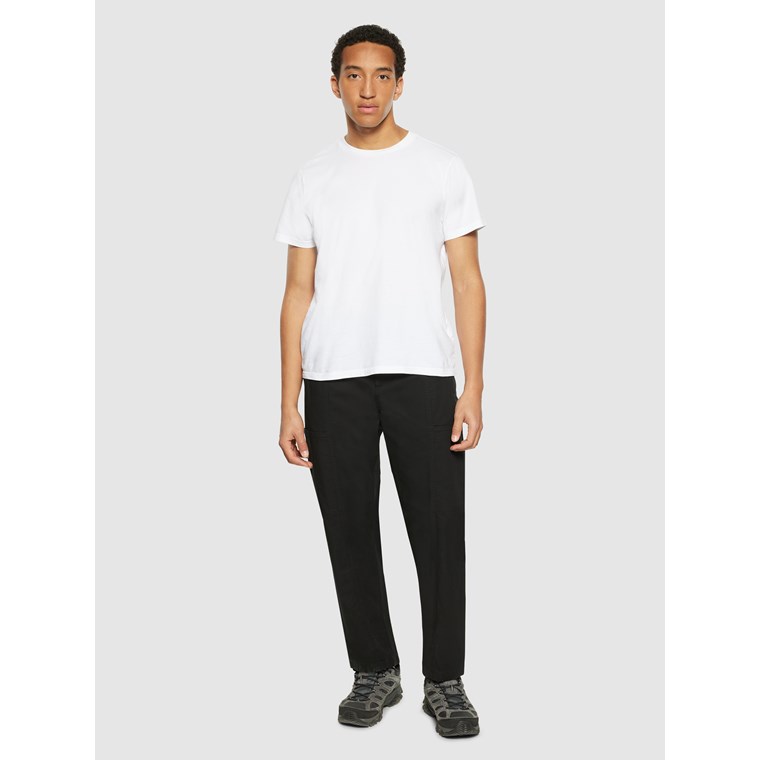 KnowledgeCotton Apparel Birch Hybrid Ribstop Belt Cargo Pants Black Jet