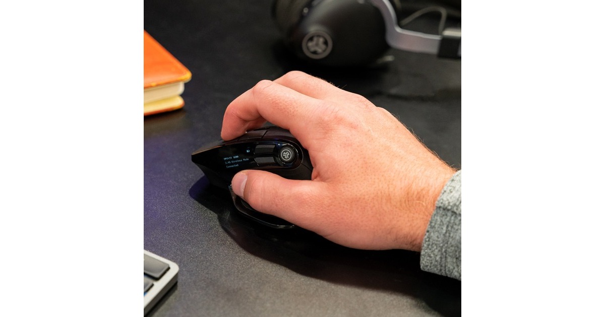 JLabEpic Wireless Mouse  (Zwart, 1200 - 2400 DPI, Bluetooth 5.2 / 2.4 GHz / USB)