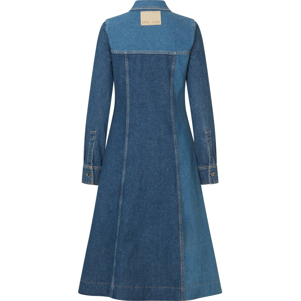Stine Goya  Langærmet denimkjole - Two Tone Denim
