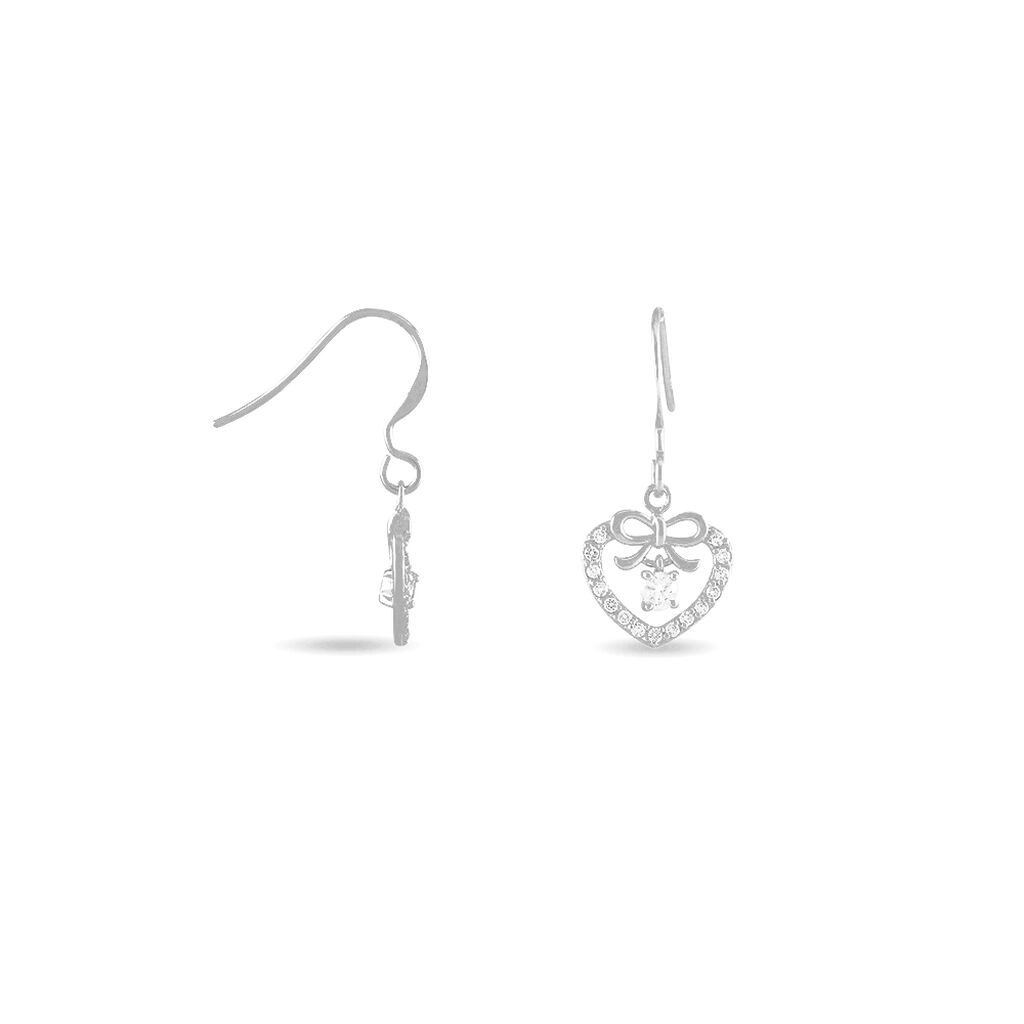 Boucles D'oreilles Pendantes Meliha Argent Blanc Oxyde De Zirconium
