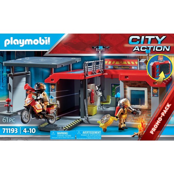 Caserne Pompiers transportable Playmobil City Action 71193