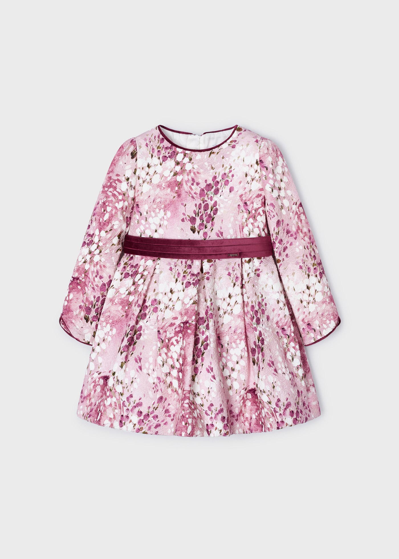Vestido infantil com estampa jacquard