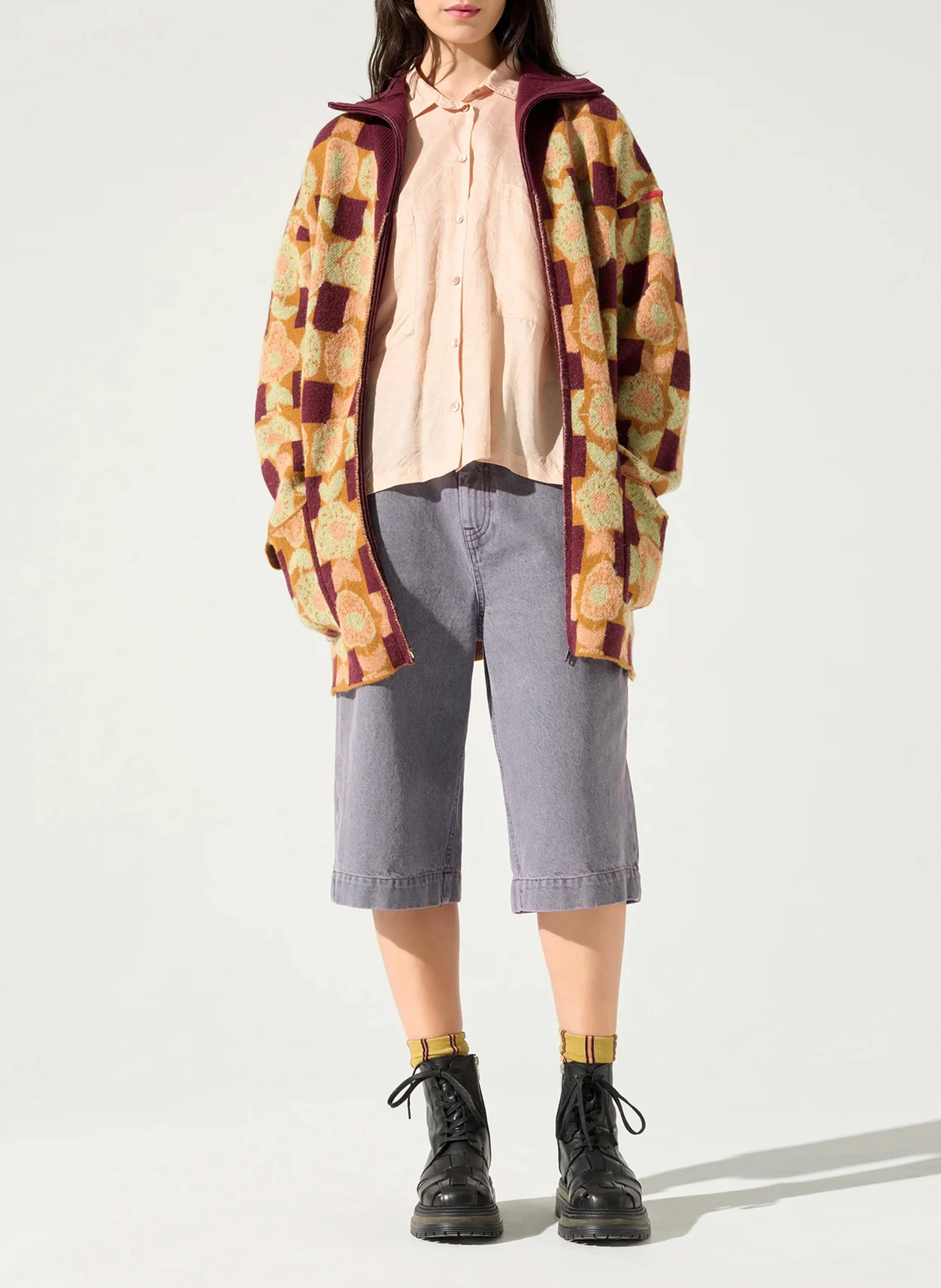 Gilet oversize en laine mélangée | Orange