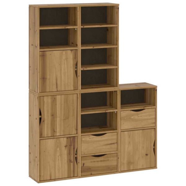 vidaXL Móveis de Apoio 5 Peças Odda 40x24x79 cm Pinho de Madeira Maciça - 963770489
