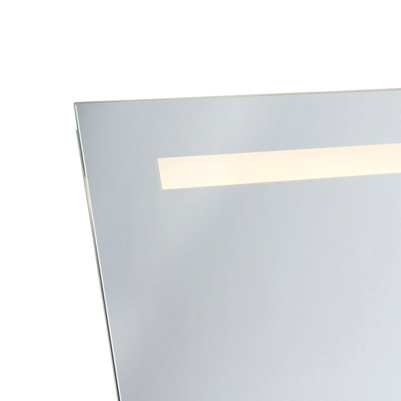 Badkamerspiegel 60x80 cm incl. LED met touchdimmer en klok - Miral