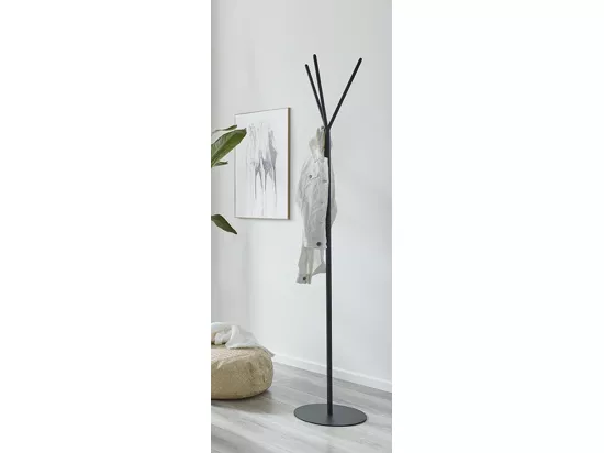 Porte-manteau en métal coloris noir - diamètre 35 x hauteur 173 cm