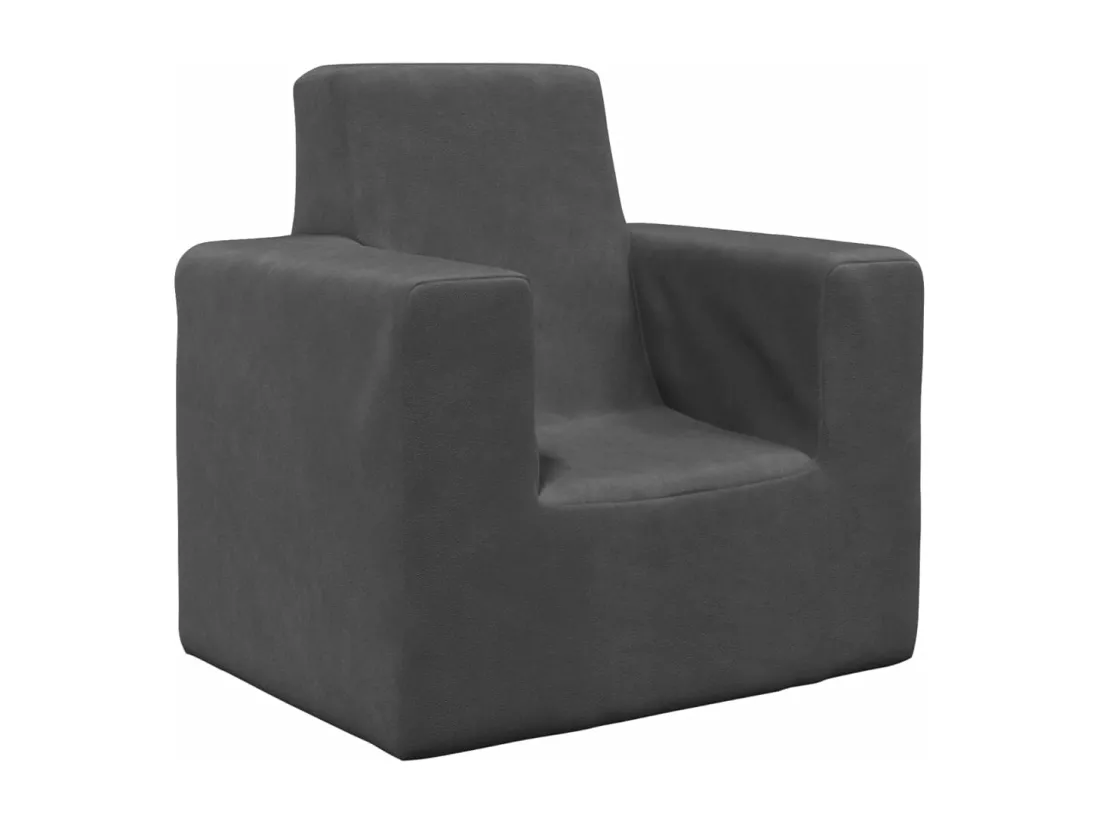 Canapé pour enfants Anthracite Peluche douce