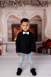 Little boys blouse - zwart (exclusief strikje)