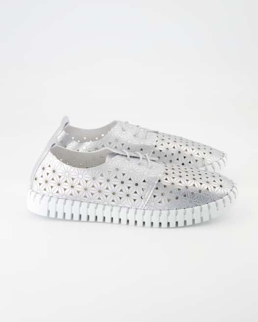 Terry Poppy Sneaker in Silber