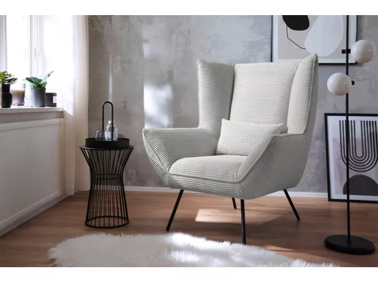 Fauteuil - gris clair Velours côtelé - IVA