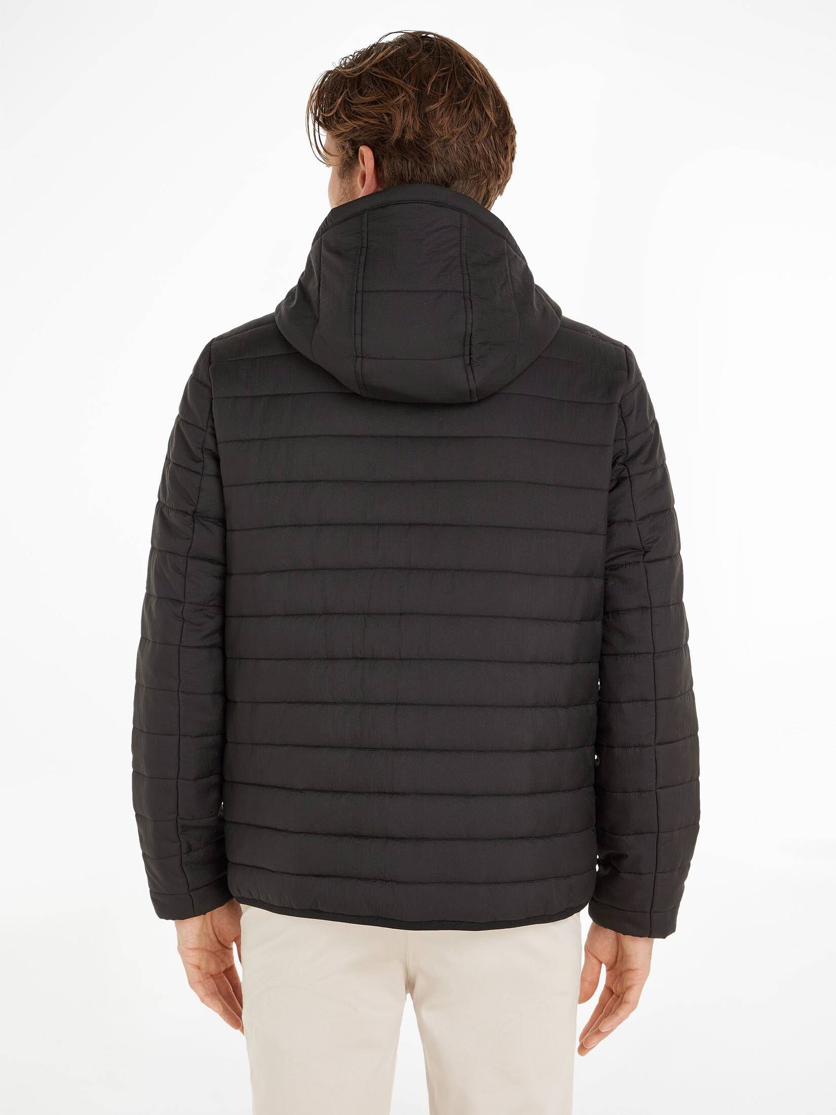 CALVIN KLEIN| Herren Steppjacke mit Kapuze QUILTED CRINKLE JACKET HOOD