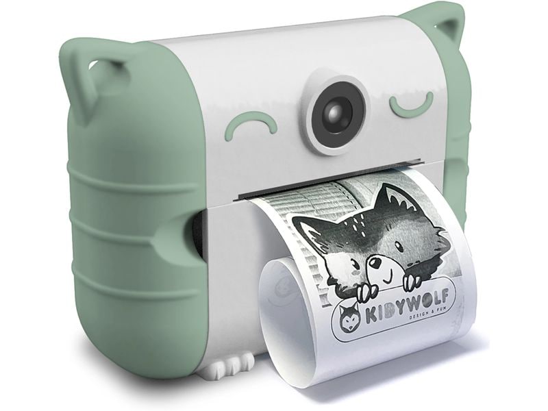 Kidywolf Sofortbildkamera Grün Fotoapparat mit integriertem Thermodrucker