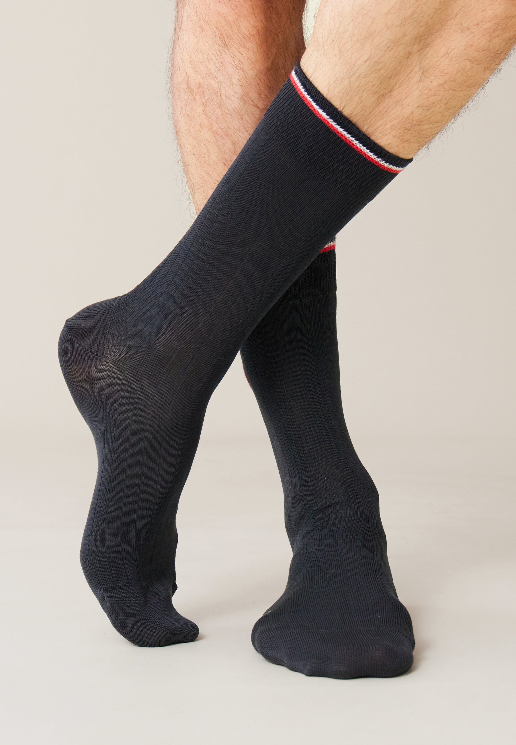 Chaussettes mi-hautes en fil d'Ecosse-Nessy Gris Anthracite