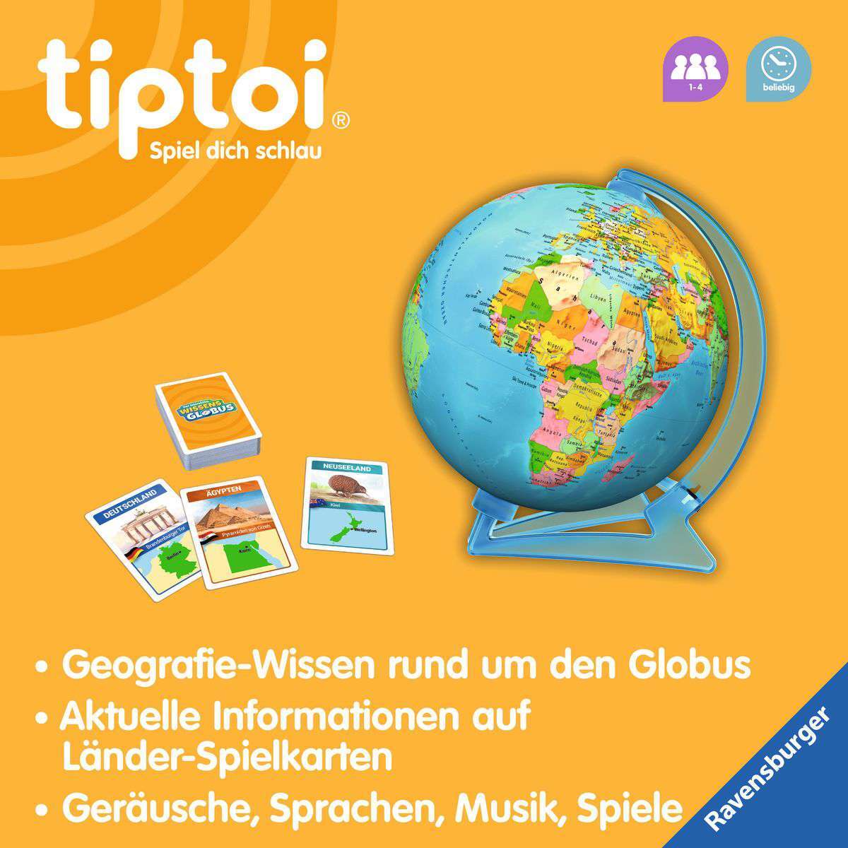 Ravensburger Spiel tiptoi® Der interaktive Wissens-Globus