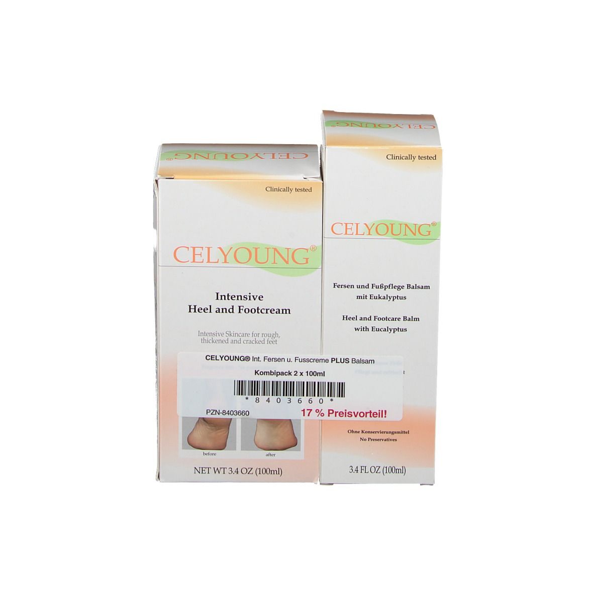 CELYOUNG® Intensiv Fersen- und Fußcreme plus Balsam