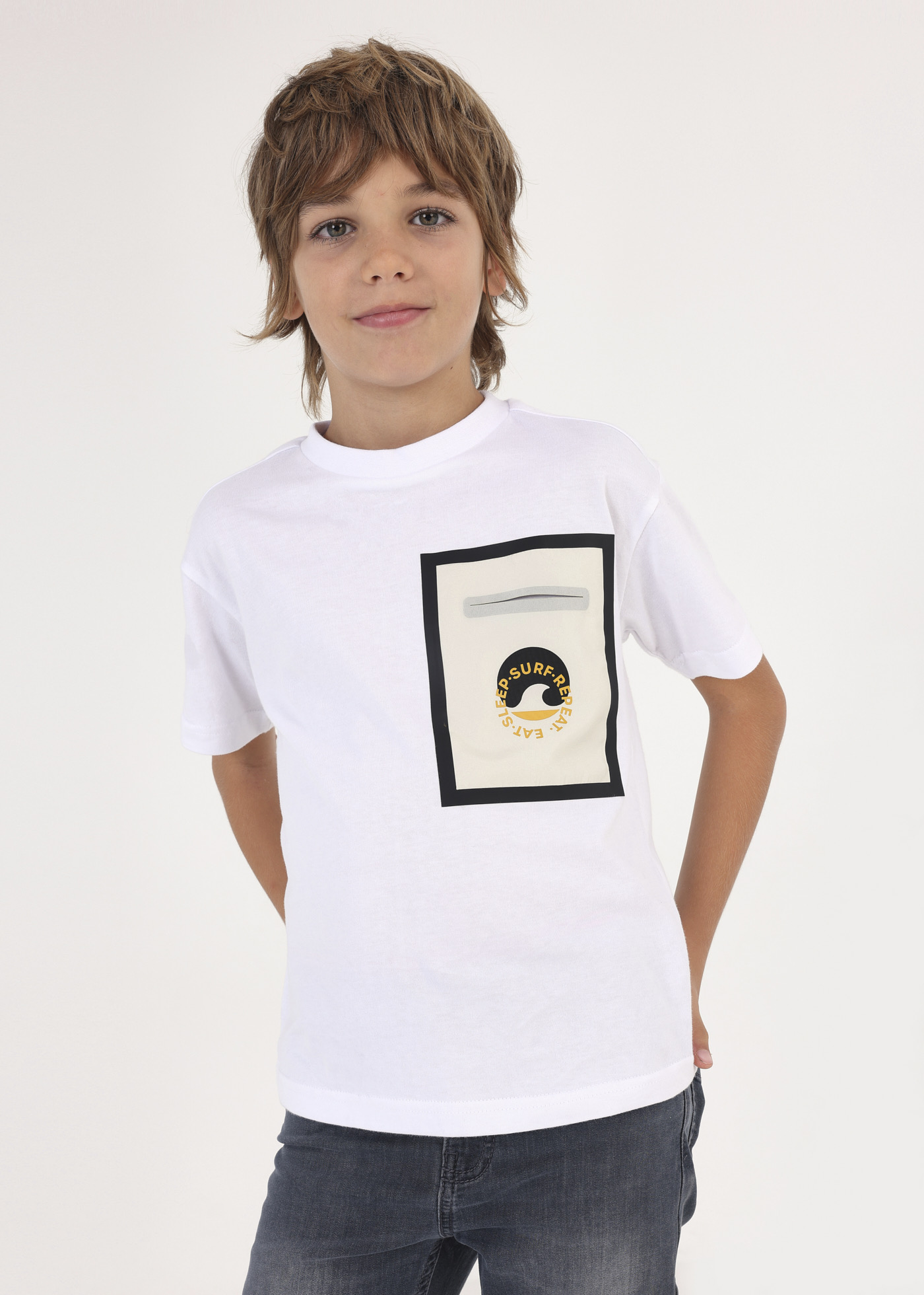 Camiseta infantil de algodão estampada