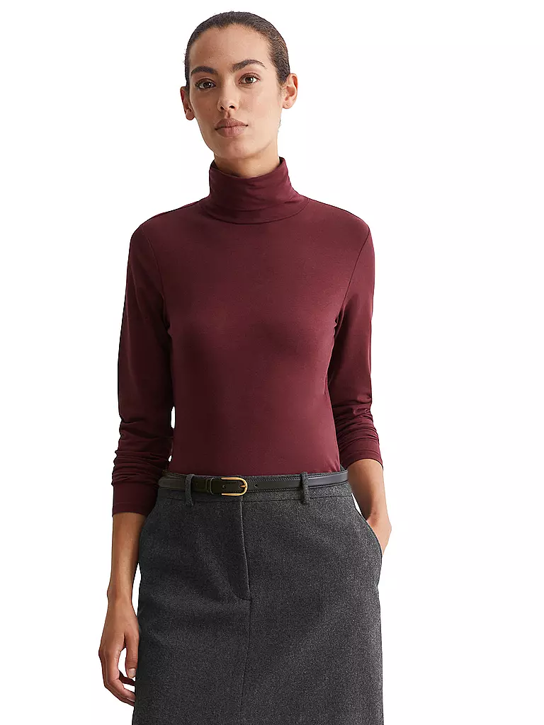 MARC O'POLO Rollkragenpullover dunkelrot