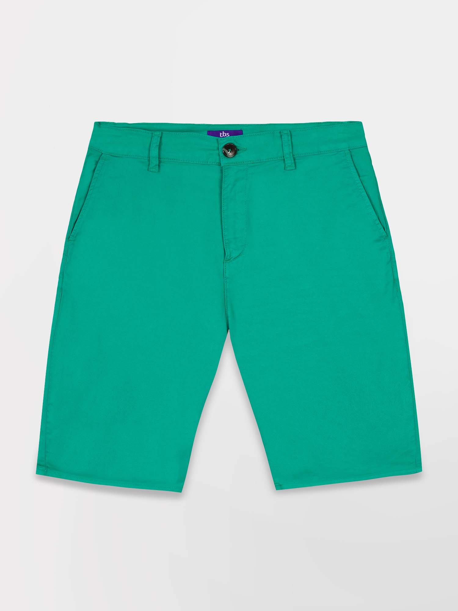 Bermuda Homme Coton Stretch Vert