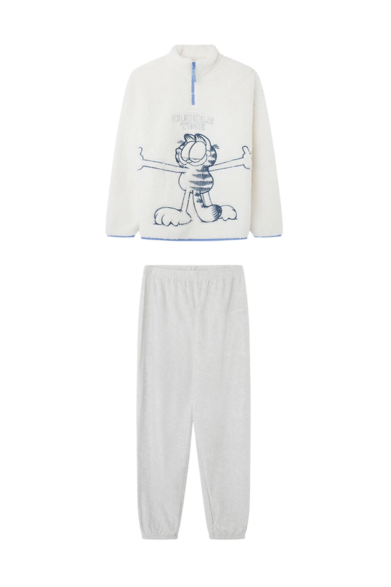 pijama de lã branca do Garfield