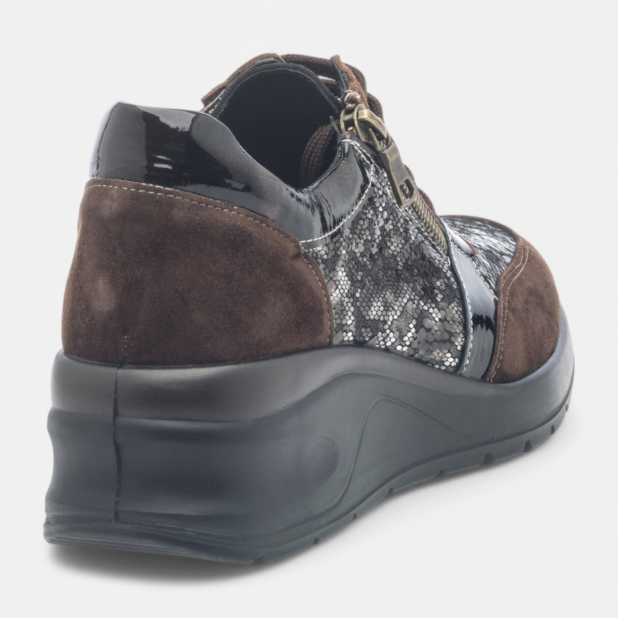 Baskets basses Femme en cuir marron