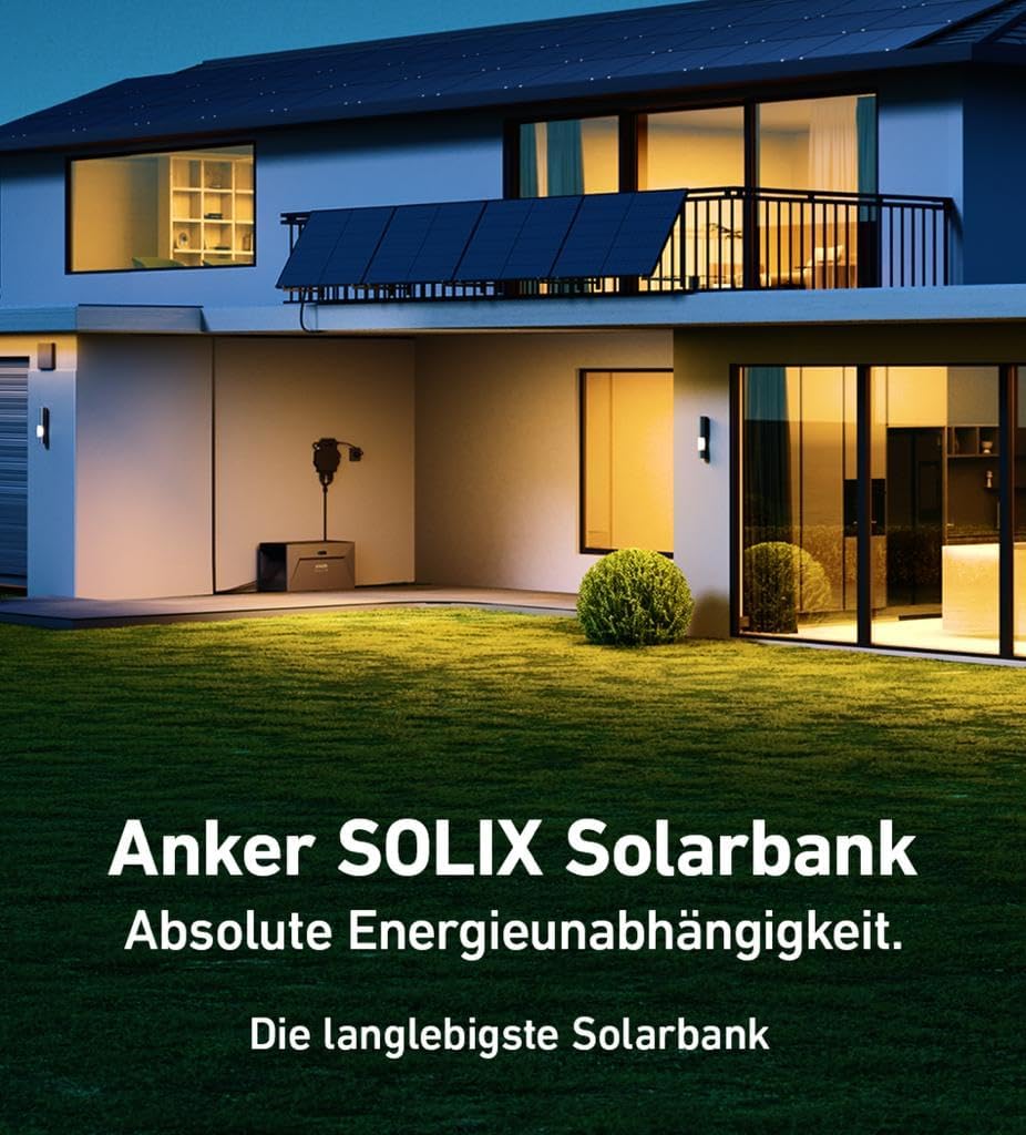 Anker SOLIX Solarbank E1600, 1.6kWh Akkukapazität, IP65, 6000 Ladezyklen, LFP Akku, Kompatibel mit 99% der Balkonkraftwerke, Plug&Play in 5 Min