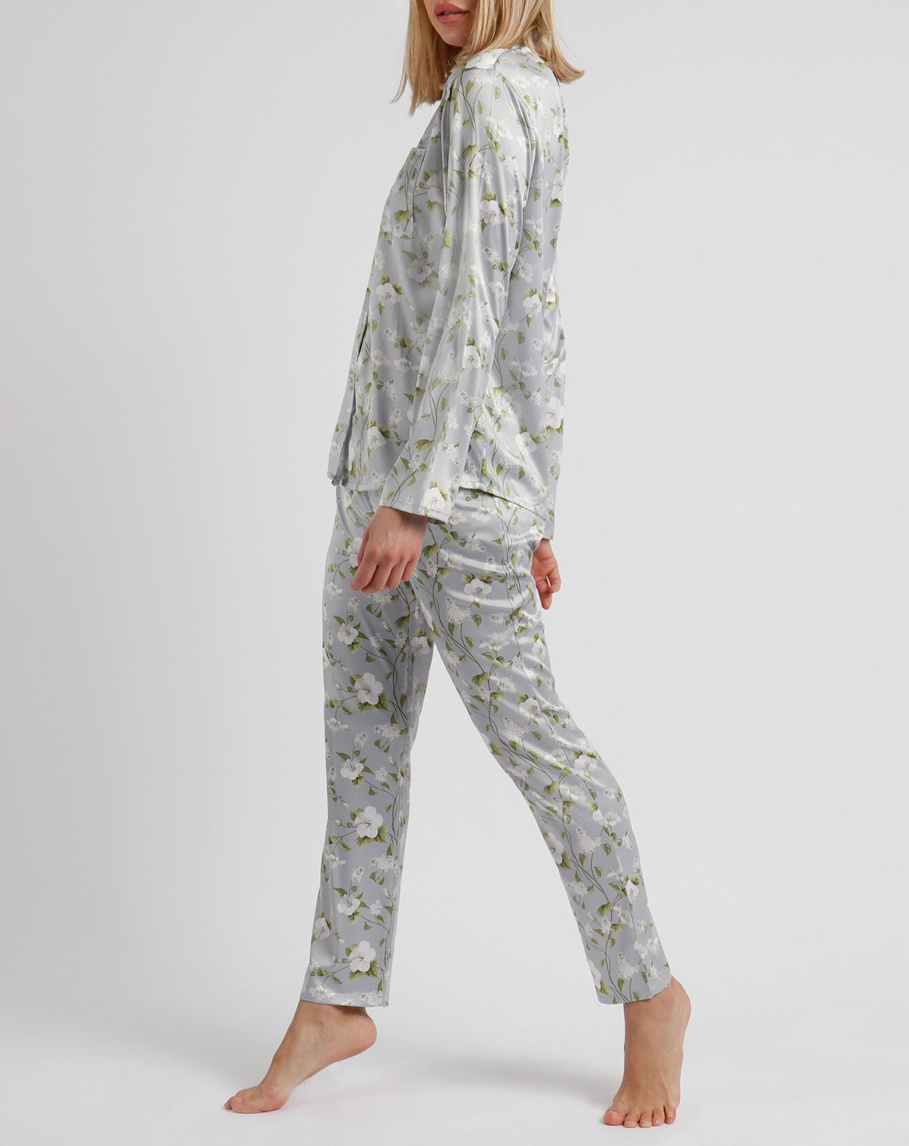 Admas Pyjama Chemise & Pantalon Selena gris