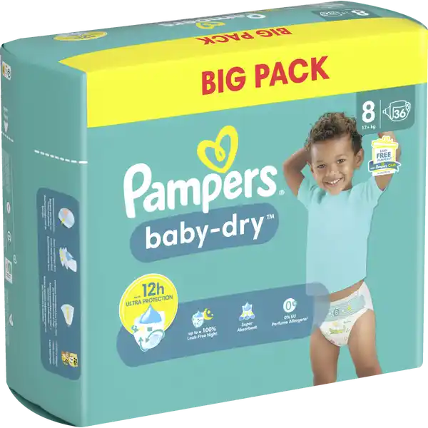 Baby Dry Windeln Gr. 8 Extra Large (17 kg) Big Pack