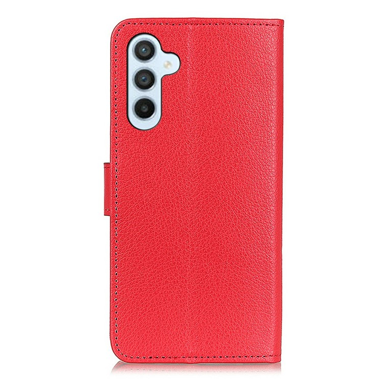 Samsung Galaxy A56 Leder Tasche Flip Cover Litchi Look - Rot