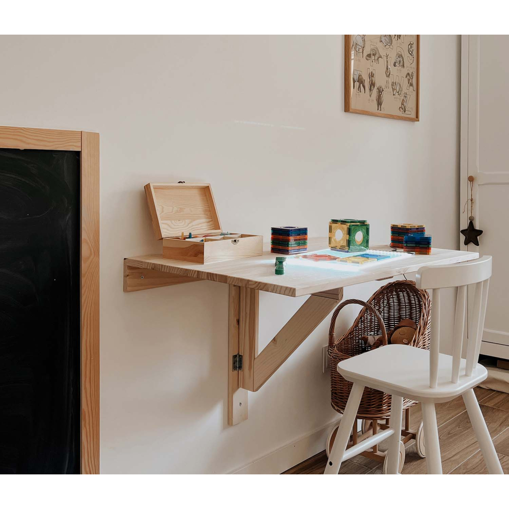 Etagère murale pliable en pin massif