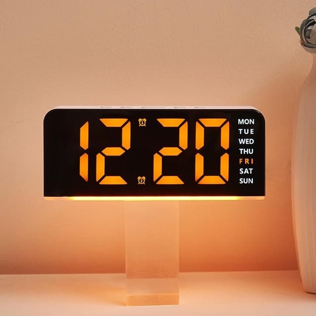 LED-ur Digitalt vækkeur Stort display Dato Temperatur vækkeur
