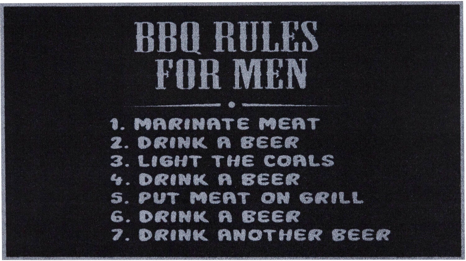 MD Entree Droogloopmat BBQ Rules For Men 120 x 67 cm